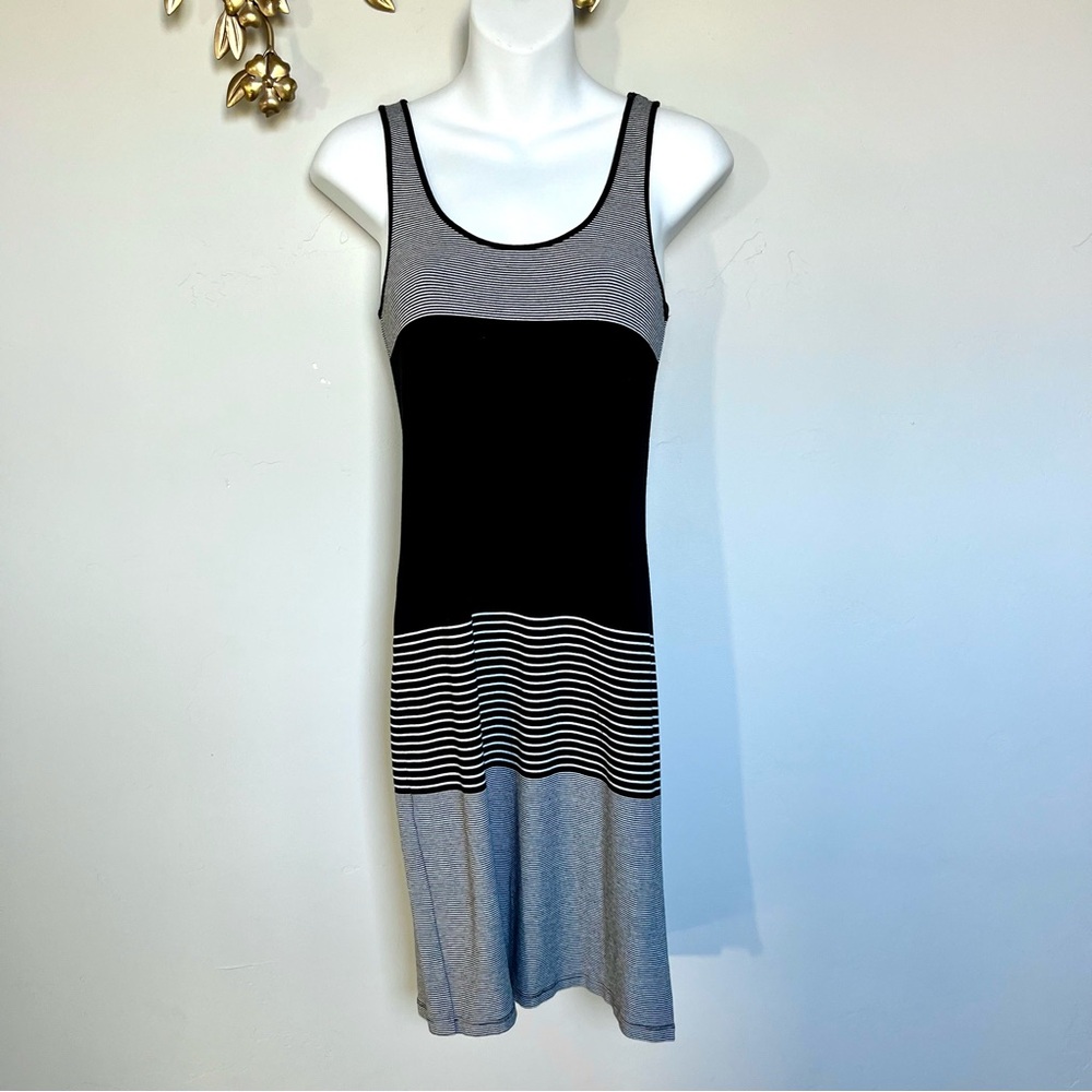 Theory Knit Dress in Black and White